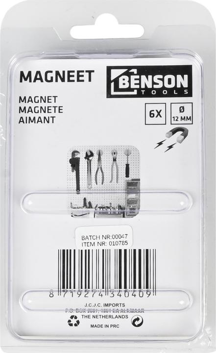 Produktbild Benson Magnete 12 x 3 mm 6-tlg extrastark (6x)