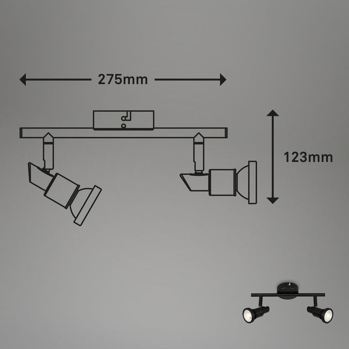 Produktbild Briloner LED Spotleuchte, schwarz, 2xLED/GU10/4,8W (400 lm, GU10)