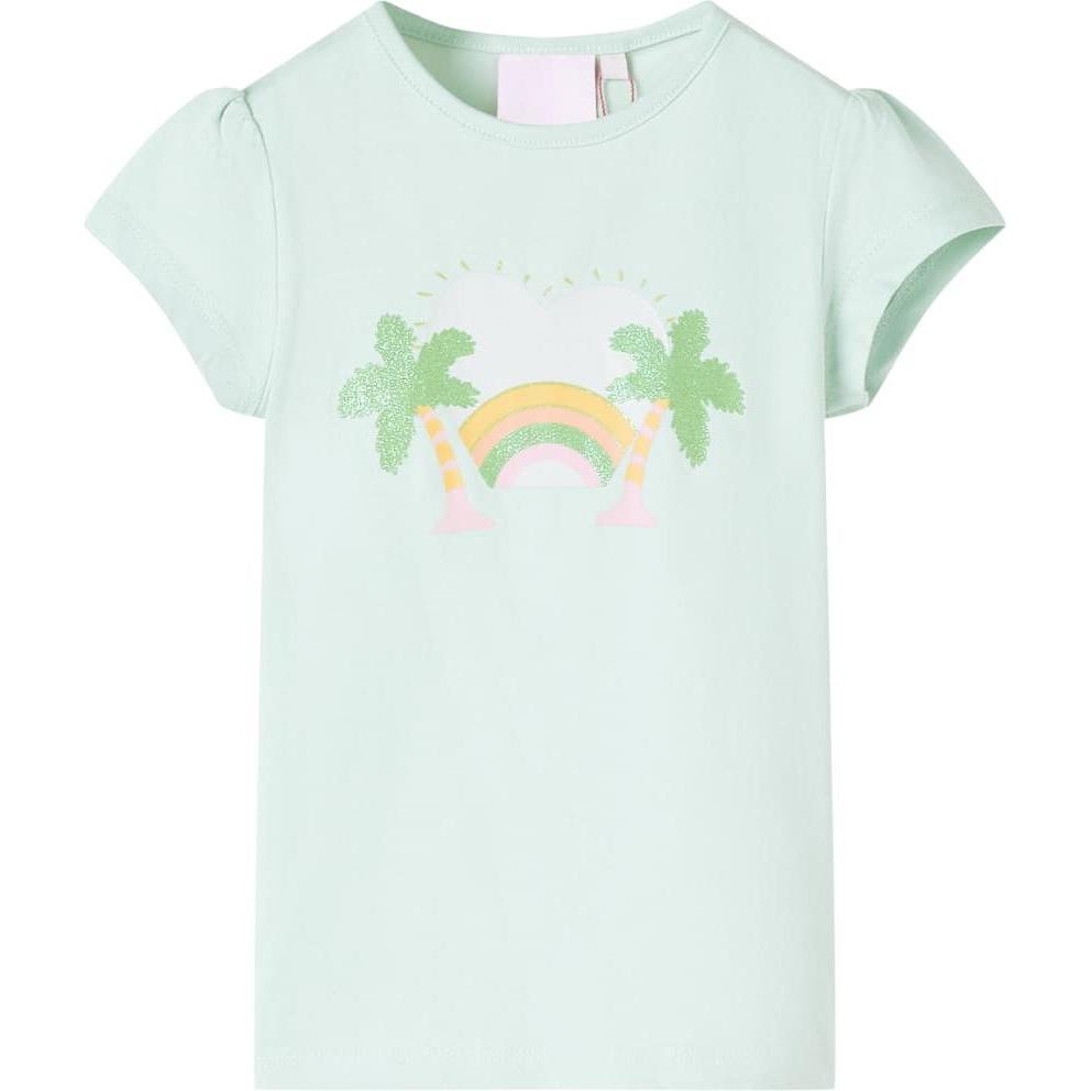 VidaXL, Jungen, Shirt, Kinder-T-Shirt Helles Minzgrün 140,Material: 95, Grün, (140)