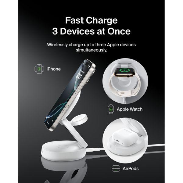 Produktbild Belkin BoostCharge 3-in-1 Qi2 Ladestation (15 W)