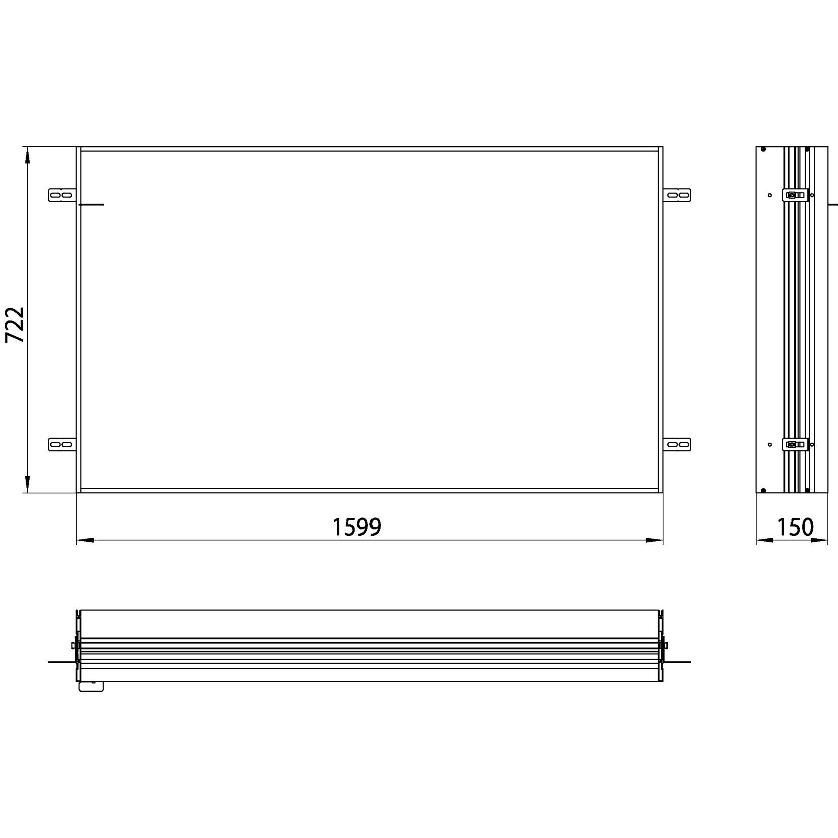 Emco, Zubehör Badmöbel, Einbaurahmen ASIS prime 2 für UP-Lichtspiegelschrank 1599x722mm