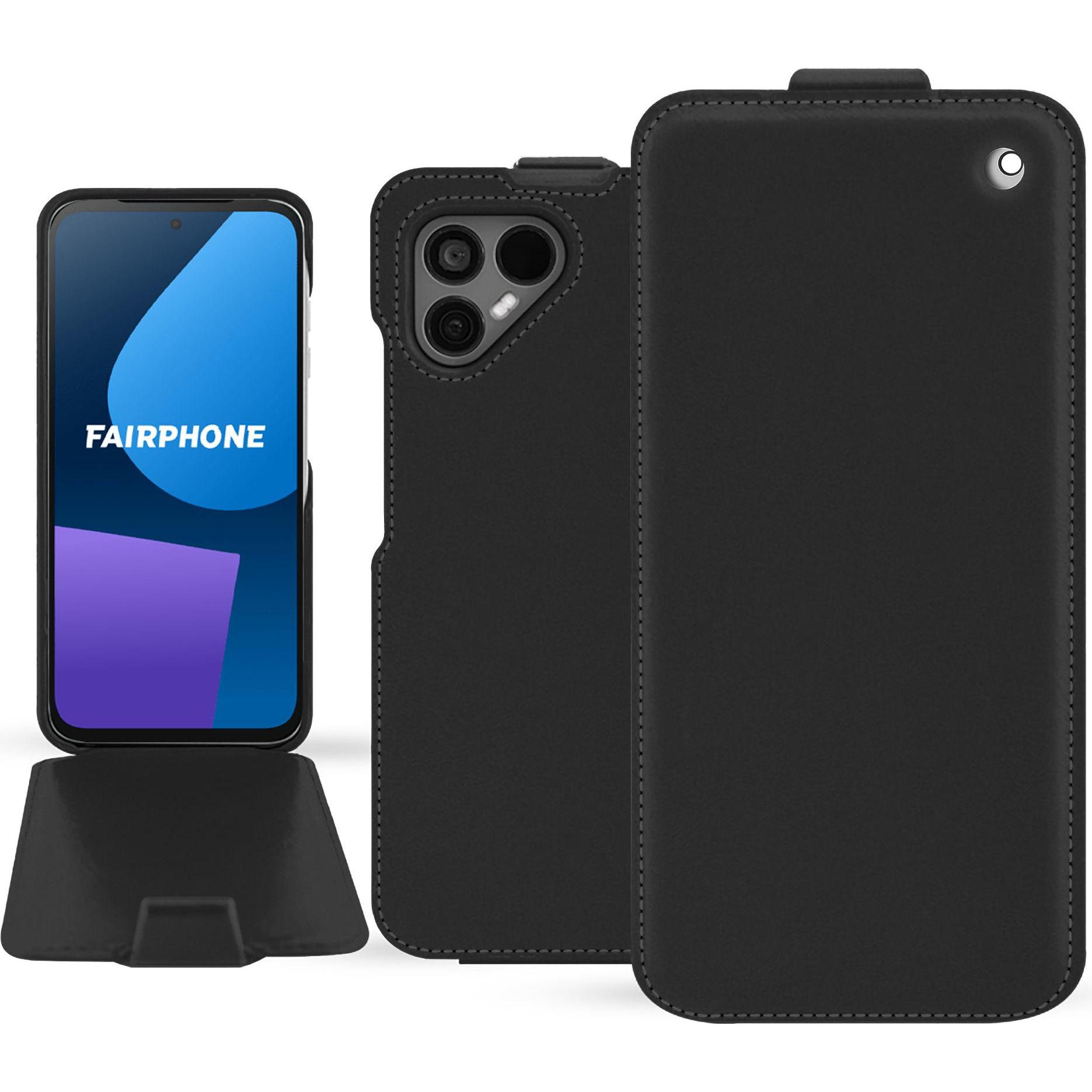 Noreve Lederschutzhülle vertikal (OnePlus 5), Smartphone Hülle, Schwarz