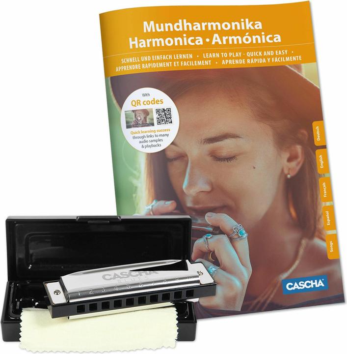 Blues Harmonica Set, (incl. 4 languages Method (DE/EN/FR/ES), case, cleaning cloth) (Mundharmonika, Diatonisch, C-Dur)