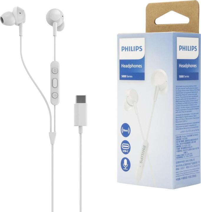 Actual product image Philips HEADPHONES USB-C TAE5008BK/00 (No noise cancellation, Cable)
