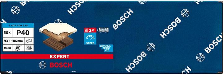 Actual product image Bosch Professional Zubehör Expert C470 Sandpaper with 8 holes for orbital sander, 93 x 186 mm, G 40, 50 pcs. (P40)