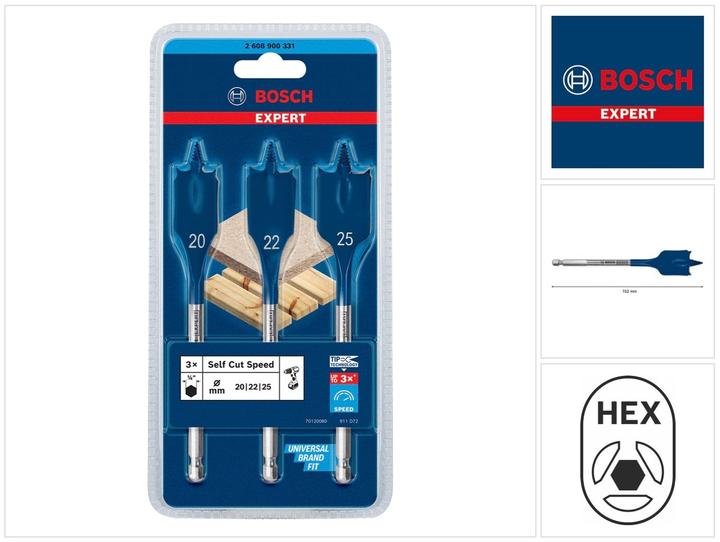 Immagine prodotto Bosch Professional Zubehör Set di velocità Expert Self Cut (25 mm, 22 mm, 20 mm)