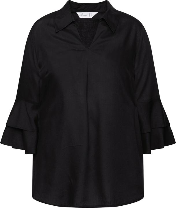 Produktbild Miamoda Bluse, A-Linie, Satin, 3/4-Ärmel mit Doppelvolant (50)