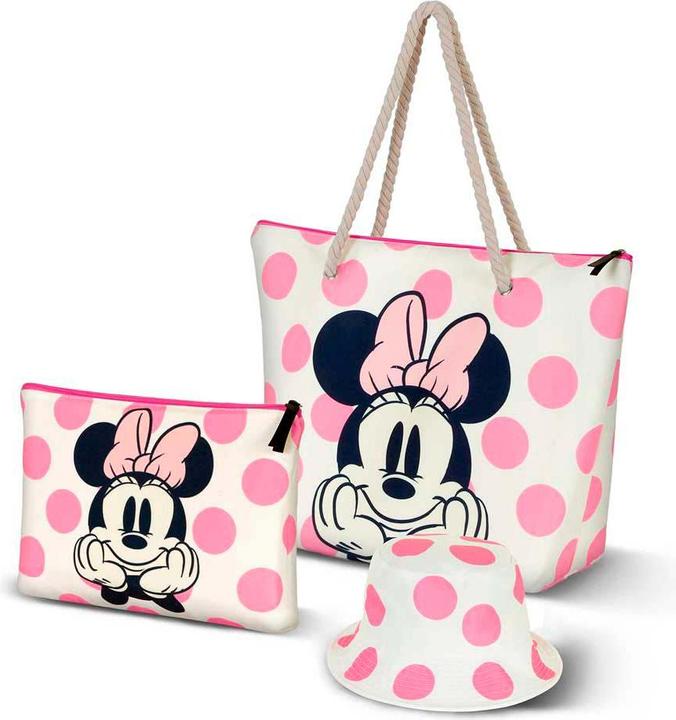 Immagine prodotto Karactermania Borsa da spiaggia Minnie Mouse Dots Soleil, rosa, 52 x 37 cm