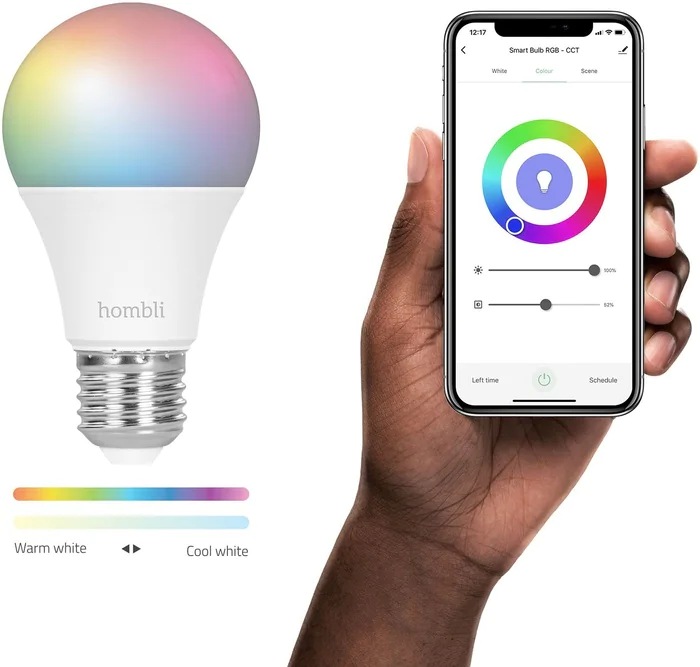 Actual product image Hombli Smart Bulb (E27, 9 W, 800 lm, 4 x)