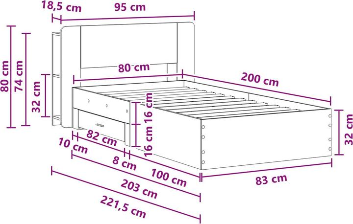 Image du produit vidaXL Bettrahmen (80 x 200 cm)
