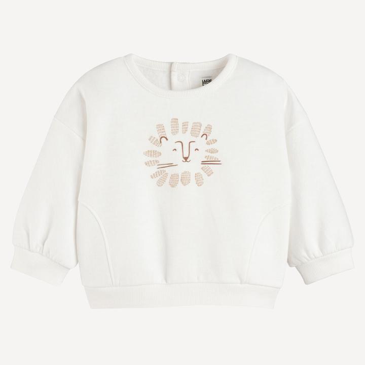 Immagine prodotto La Redoute Collections Sweatshirt mit Rundhalsausschnitt und Löwen-Print (74)