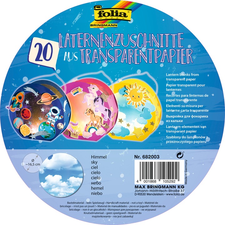 Immagine prodotto Folia Fustelle di carta trasparente rotonde, 115g/m² (115 g/m², 20 x)