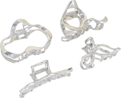 Actual product image Trisa Fashion metal clamp silver 6 cm (4 pcs.)