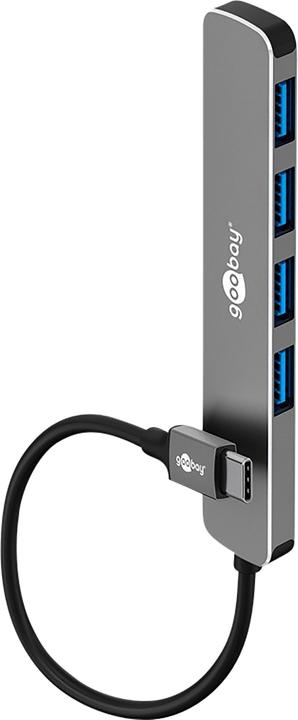 Immagine prodotto Goobay Slim 4-Port USB-Hub, USB-C auf USB-A, 5 Gbit/s (USB-C, 4 porte)