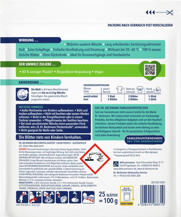 Produktbild Dr. Beckmann Waschmittel-Blätter (25 Waschgänge)