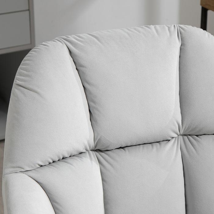 Immagine prodotto Swisshandel24 Sedia da ufficio, look velluto, con braccioli, grigio chiaro