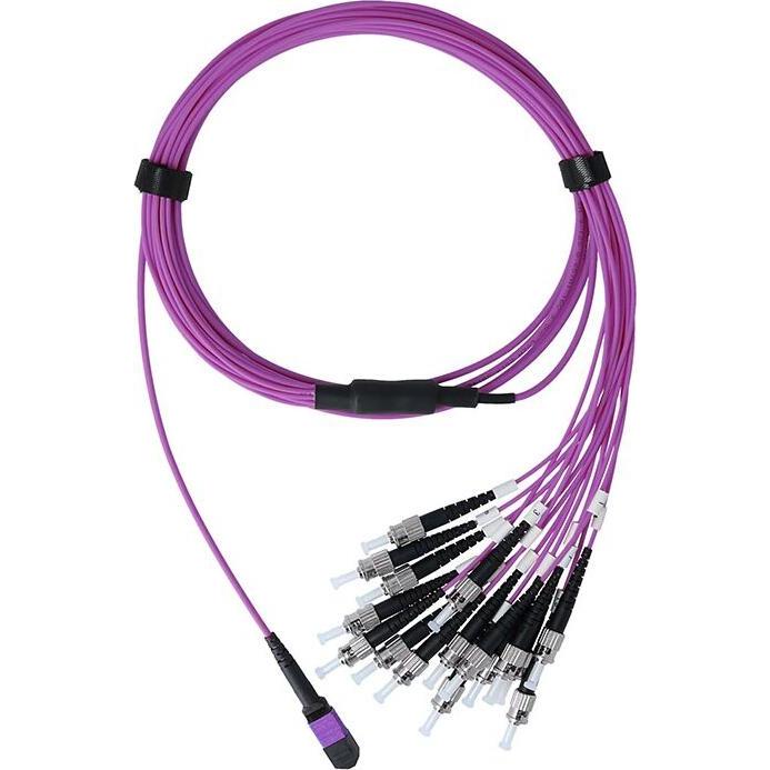 BlueOptics LWL MPO/8xST Duplex Breakout Kabel OM4 15 Meter, Transceiver