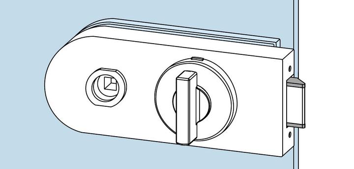 Image du produit Dormakaba Serrure de porte en verre STUDIO Rondo Métal léger argenté anodisé UV Poignée de guidage avant DIN