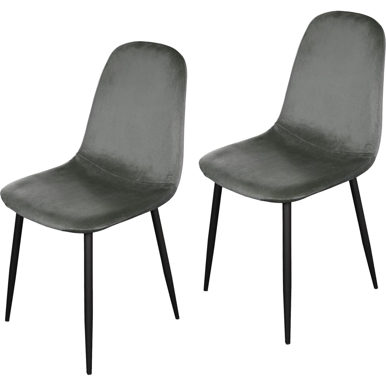 HTI-Living, Stühle, Esszimmerstuhl Samt 2er Set Savannah Grau