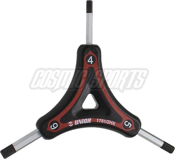Actual product image Unior Three-way hex key, black/red, 4/5/6 mm
