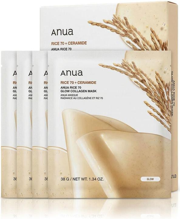 Actual product image Anua Rice 70 Glow Collagen Mask (38 ml)
