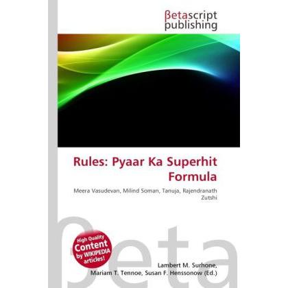 Rules: Pyaar Ka Superhit Formula, Fachbücher
