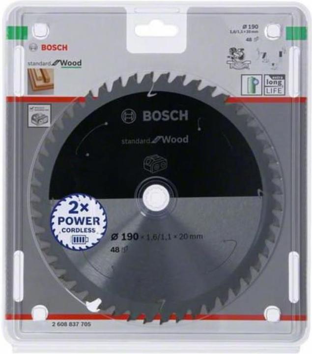 Productafbeelding Bosch Professional Zubehör Cirkelzaagblad Standaard voor hout, 190x1,6/1,1x20,48 tanden