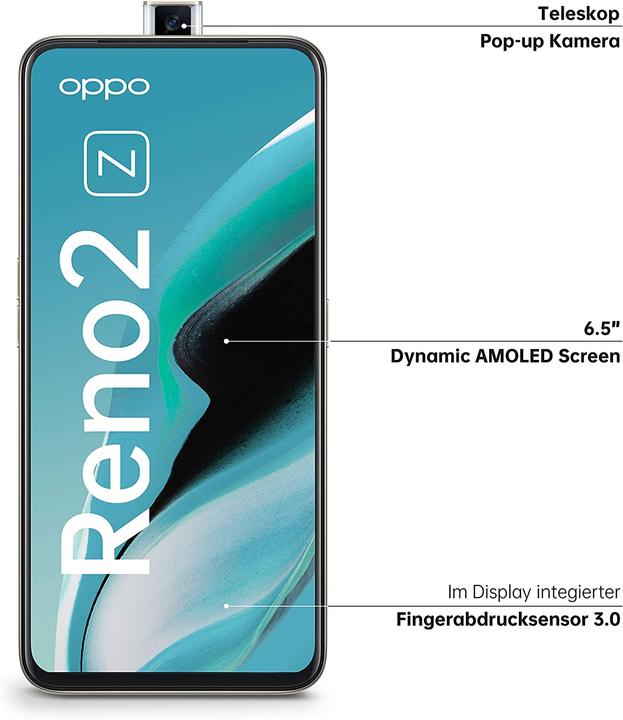 Image du produit OPPO Reno 2Z (128 Go, Blanc Ciel, 6.53", Double SIM + SD, 4G)