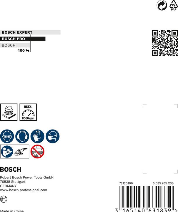 Produktbild Bosch Professional Zubehör PRO Stainless Steel clean Topfbürste, 100 x 0,3 mm, Gewinde