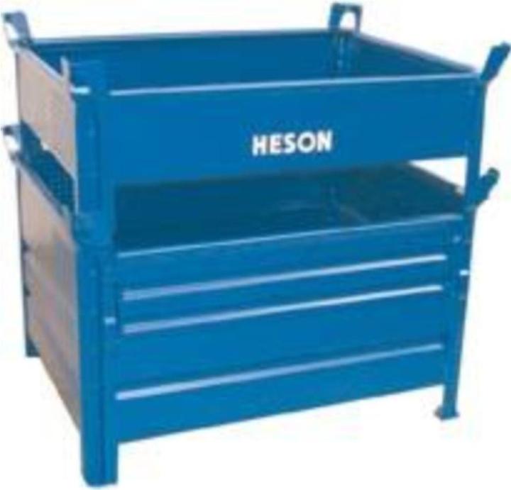 Heson-Werk Contenitori impilabili in lamiera d'acciaio, design basso, pareti chiuse