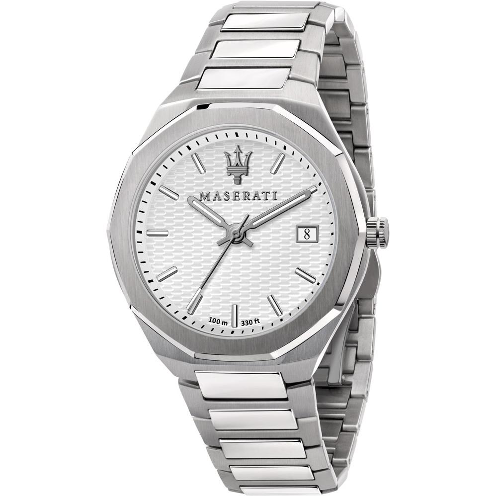 Maserati, Armbanduhr, Stile, Silber, (Analoguhr, 42 mm)