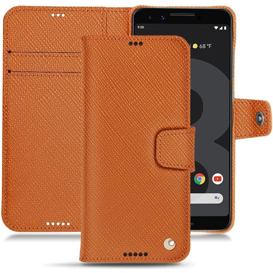 Noreve Lederschutzhülle (Google Pixel 3 XL), Smartphone Hülle, Orange