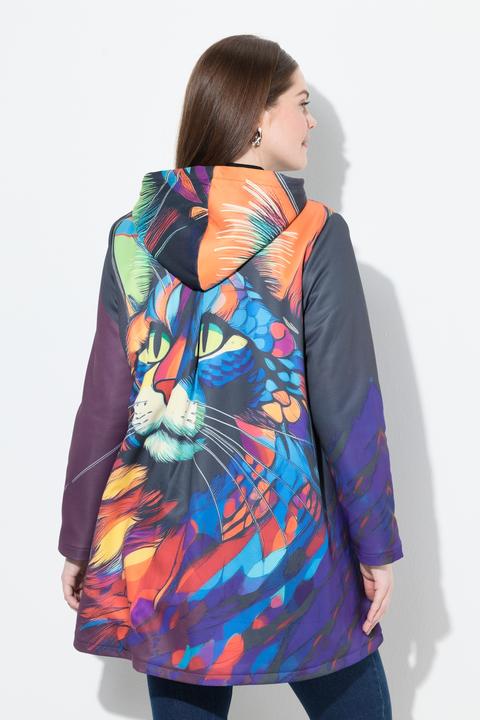 Produktbild Ulla Popken Jacke, Katze, Teddyfutter, A-Linie, Kapuze, Langarm (46, 48)