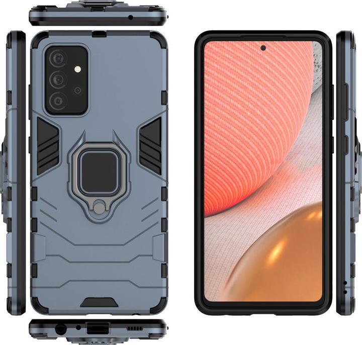 Image du produit Hurtel Ring Armor Case Kickstand Tough Rugged Cover pour Samsung Galaxy A72 4G bleu (Samsung Galaxy A72)