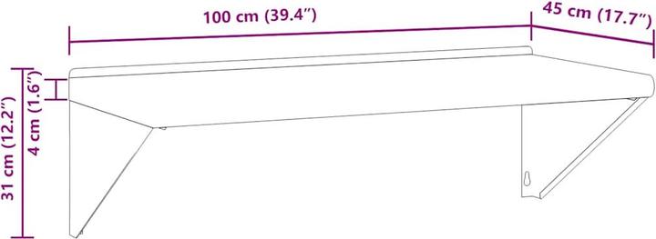 Produktbild vidaXL Wandregal (45 x 31 x 100 cm)