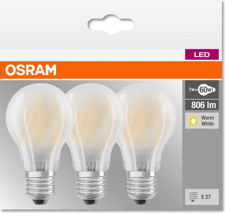 Immagine prodotto Osram Base LED Classsic A (E27, 7 W, 806 lm, 3 x, E)