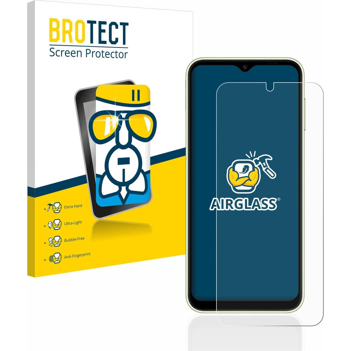 BROTECT AirGlass Panzerglasfolie (1 Stück, Samsung Galaxy A14), Smartphone Schutzfolie, Transparent