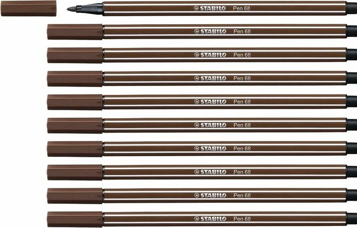 Produktbild STABILO Premium-Filzstift - Pen 68 - 10er Pack - braun (Braun, 10 x)