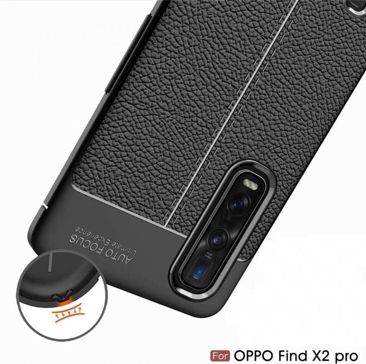 Actual product image Screenguard Oppo Find X2 Pro Case Leather Design TPU Cover (Oppo Find X2 Pro)