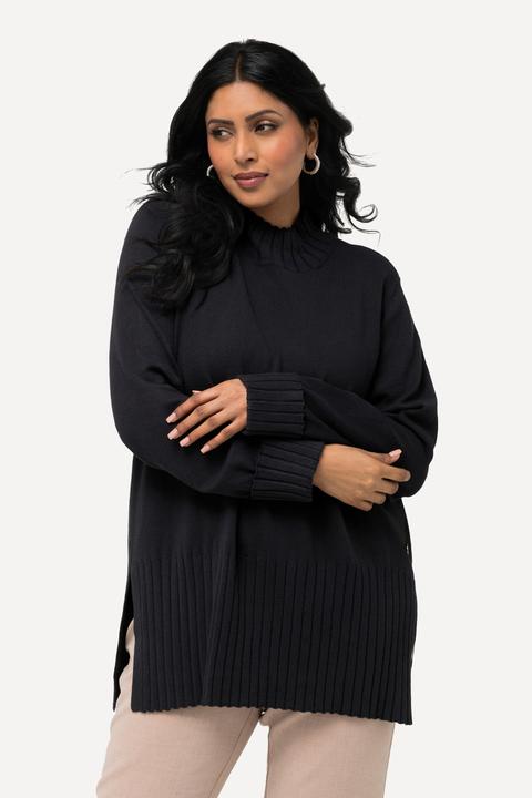 Produktbild Ulla Popken Pullover, gerippter Stehkragen, Langarm (50, 52)
