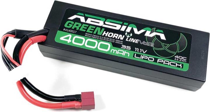 Immagine prodotto Absima Greenhorn Vol.2 LOW PROFILE LiPo 11.1V 40C 4000mah HardCase (T-Plug) (11.10 V, 4000 mAh)