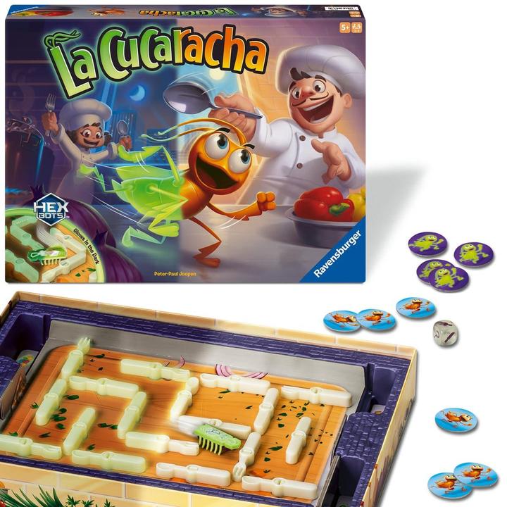 Image du produit Ravensburger La Cucaracha Glow in the Dark (Allemand, Anglais, Espagnol, Français, Italien, Néerlandais, Portugais, 2 - 4 Joueur)