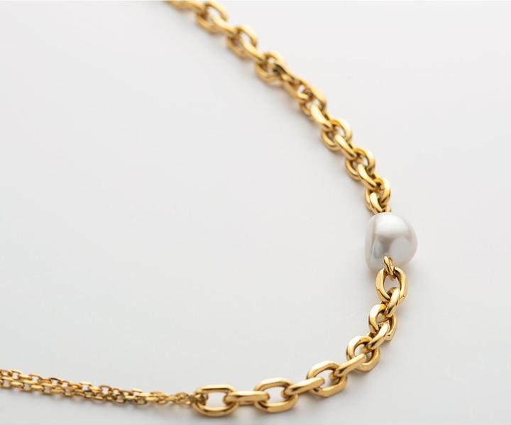 Produktbild Paul Hewitt Treasure Halskette Gold mit Perle (Edelstahl, 45 cm)
