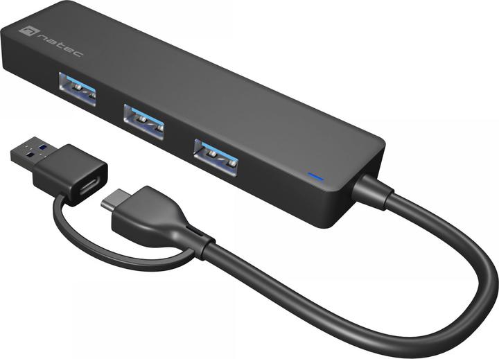 Genesis USB 3.0 HUB, Mayfly, 4-Port, Black (USB-C, 4 Ports)