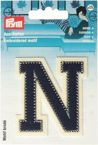Actual product image Prym Application letter N, blue/ecru (1 x)