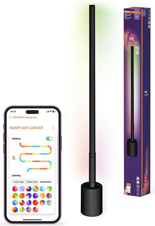 Produktbild Osram Smart Wifi Floor Corner Slim With Remote Control Black Slim RGB + Tw + Rc (280 lm)