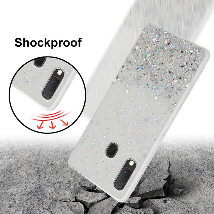 Actual product image Cadorabo TPU cover sparkling glitter (Samsung Galaxy A20e, Samsung Galaxy A10e)
