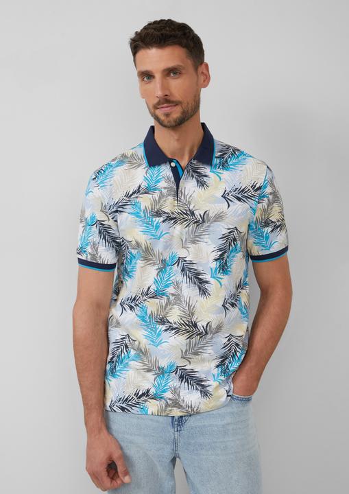 Immagine prodotto S.Oliver Polo-Shirt Piqué-Poloshirt mit Print und Kontrast-Details (M)