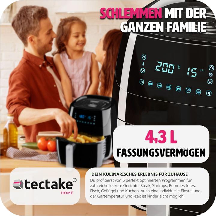Actual product image tectake Air fryer Yaiza - 4.3 l capacity - Recipes booklet included