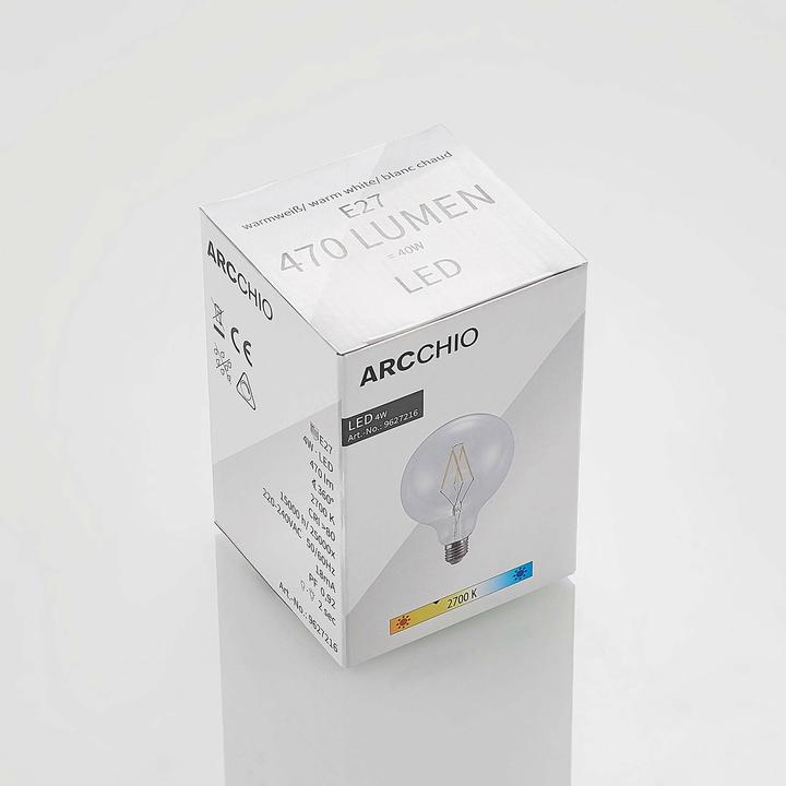 Image du produit Arcchio Ampoule LED E27 4W 2.700K G95 Globe, filament, claire (E27, 4 W, 470 lm, 1 x, E)